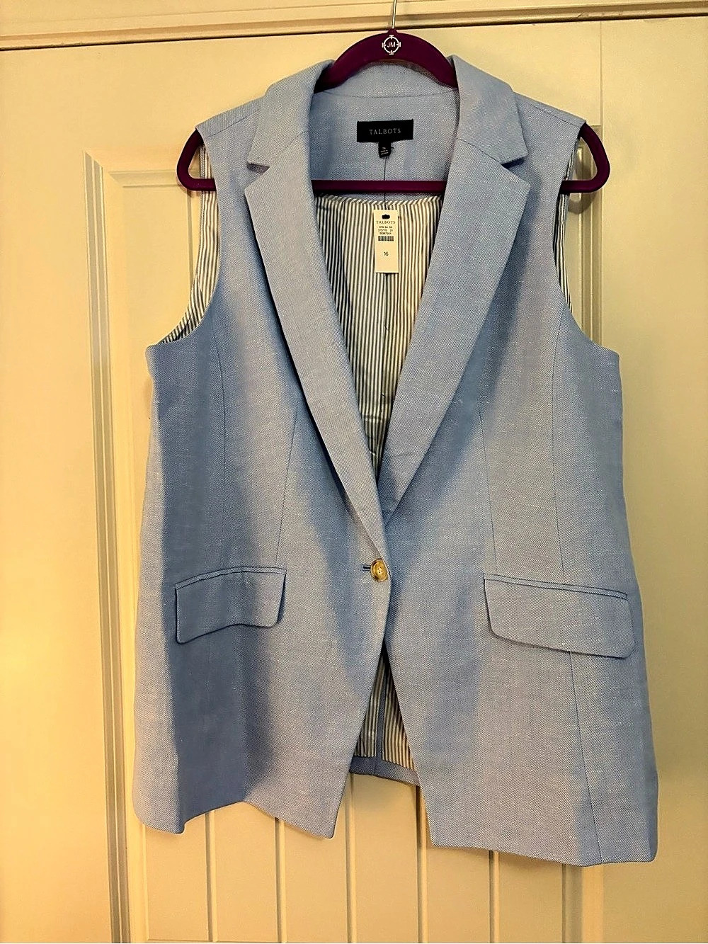 Talbots Blue Tailored Vest